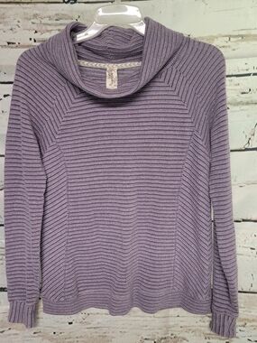 Aventura Lavender Rib Knit Cowl Neck Sweater Size Small